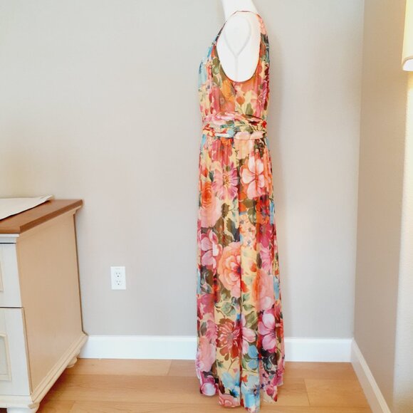 Floral Halter Maxi Dress - Picture 4 of 14